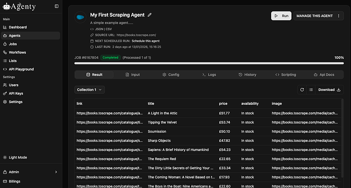 Save scraping result