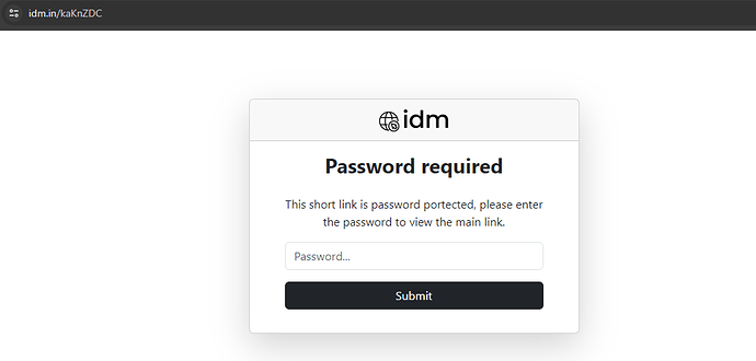password protected short link