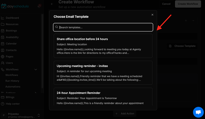 Choose or create gmail reminder