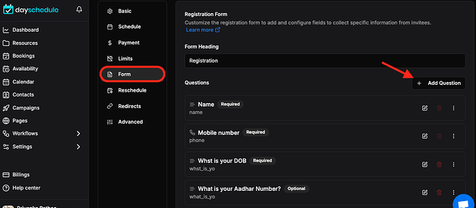 Vaccination registration form