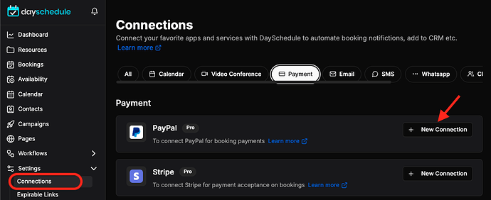 Add PayPal connection