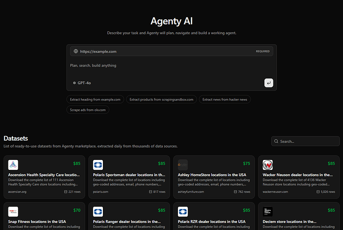 Datasets for Agents