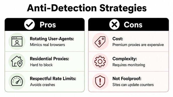 Anti detection strategies for web scraping
