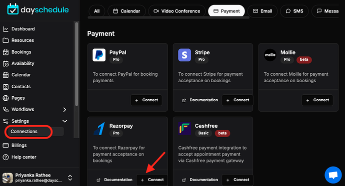 Razorpay for appointment booking payment