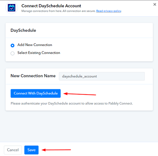 Connect with DaySchedule