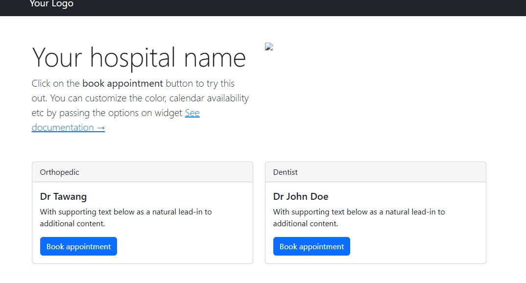html appointment booking widget