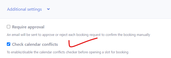 Check calendar conflicts